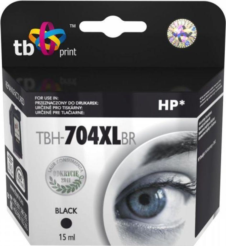 TB Print Ink for HP DJ IA 2060 Black remanufactured XL TBH-704XLBR (HP No. 704 CN692AE)
