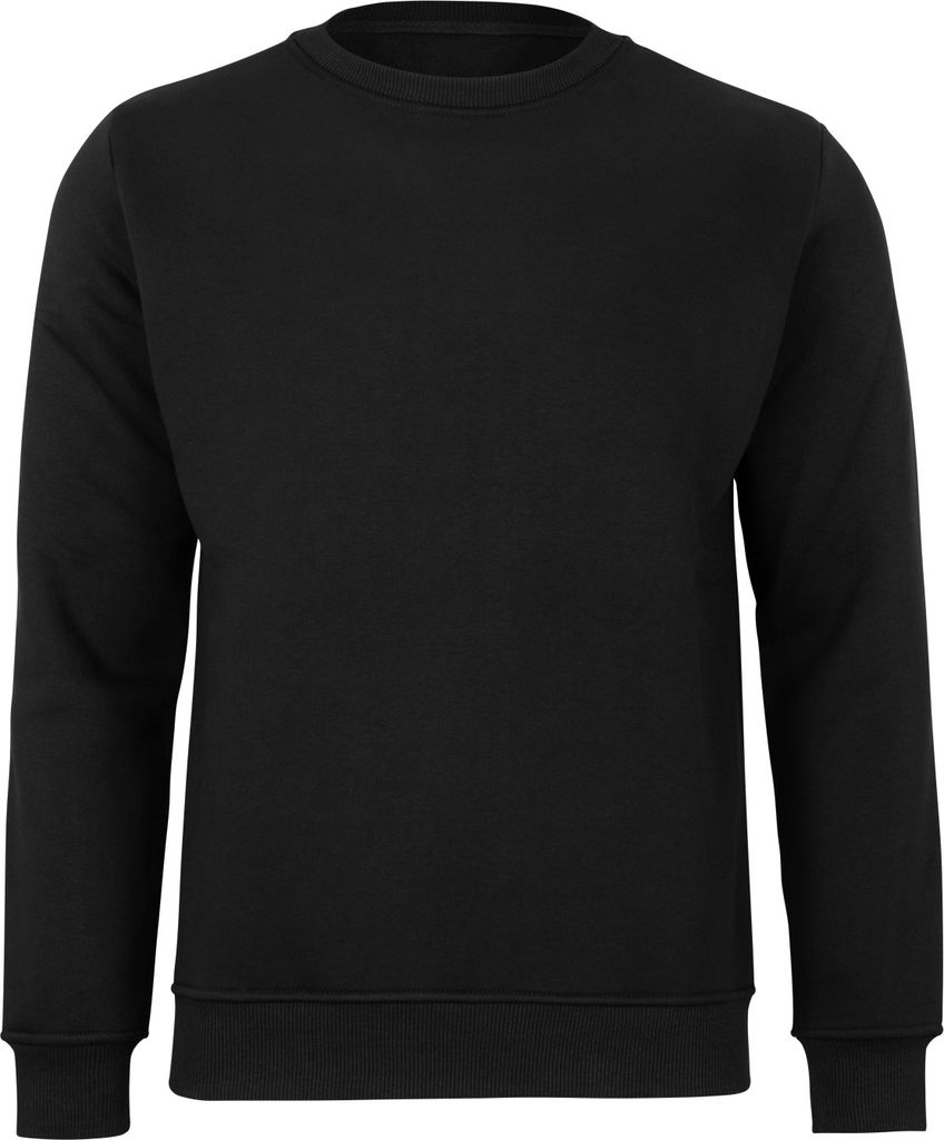 Sweatshirt - French-Terry-Rundhals - Innen angerauht – Schwarz – XL