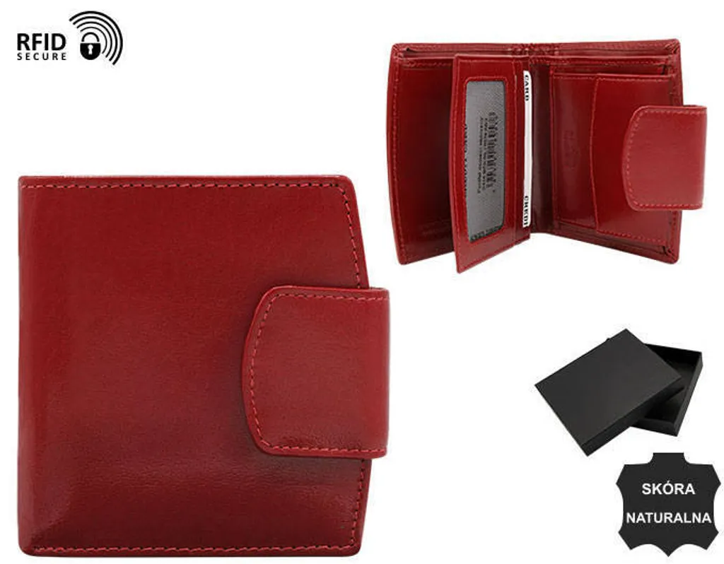 Wild Portefeuille en cuir Gyongy burgundy pour femmes format universel
