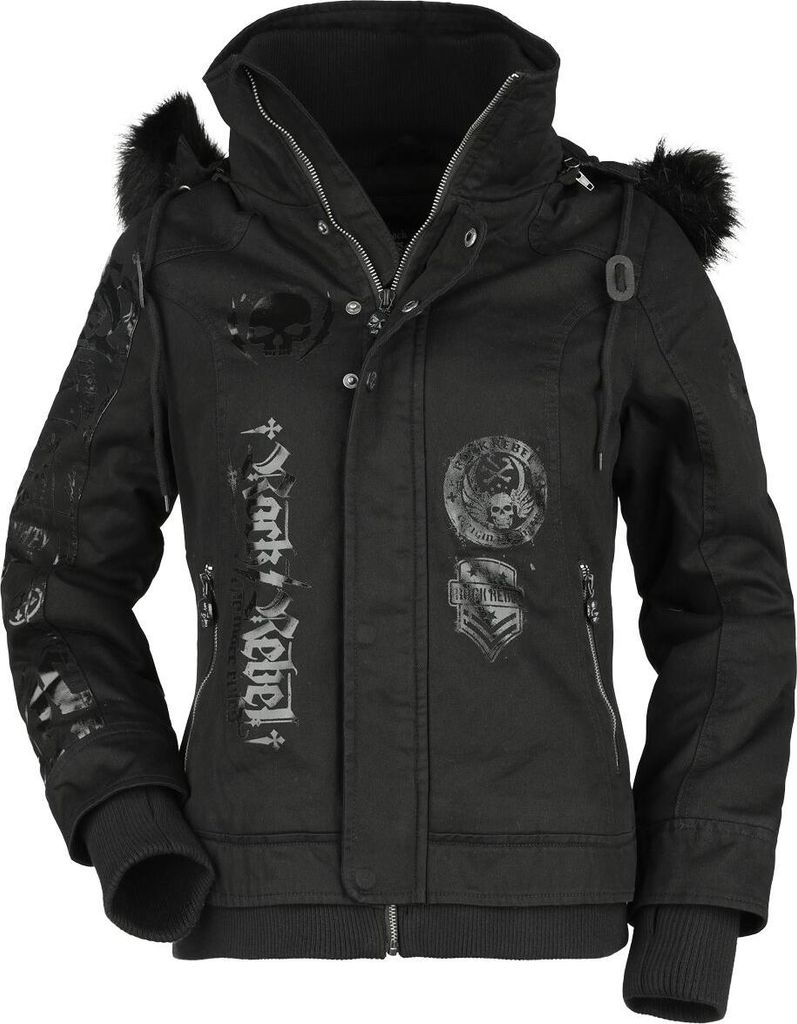 Rock Rebel by EMP Damen schwarze Winterjacke mit Produktbild 