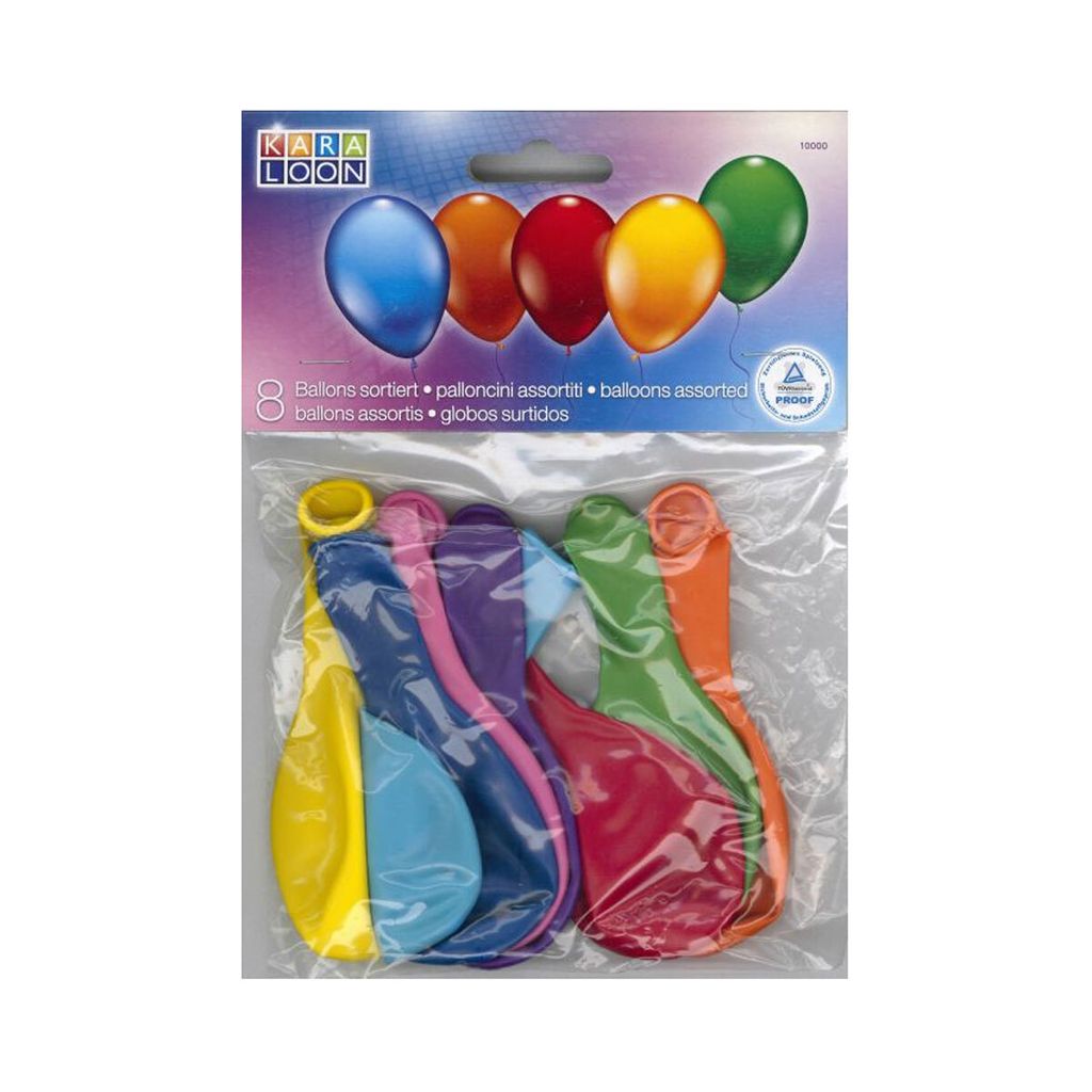 Karaloon 8 palloncini ad elio per feste in colori assortiti Immagine del prodotto 