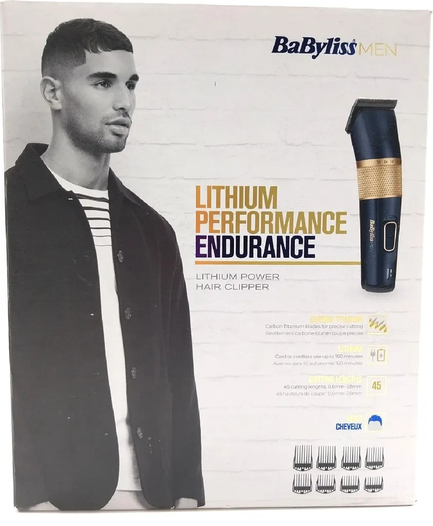 Babyliss Tondeuse E986E Performance Cheveux avec Lames en Carbone Titane - 26