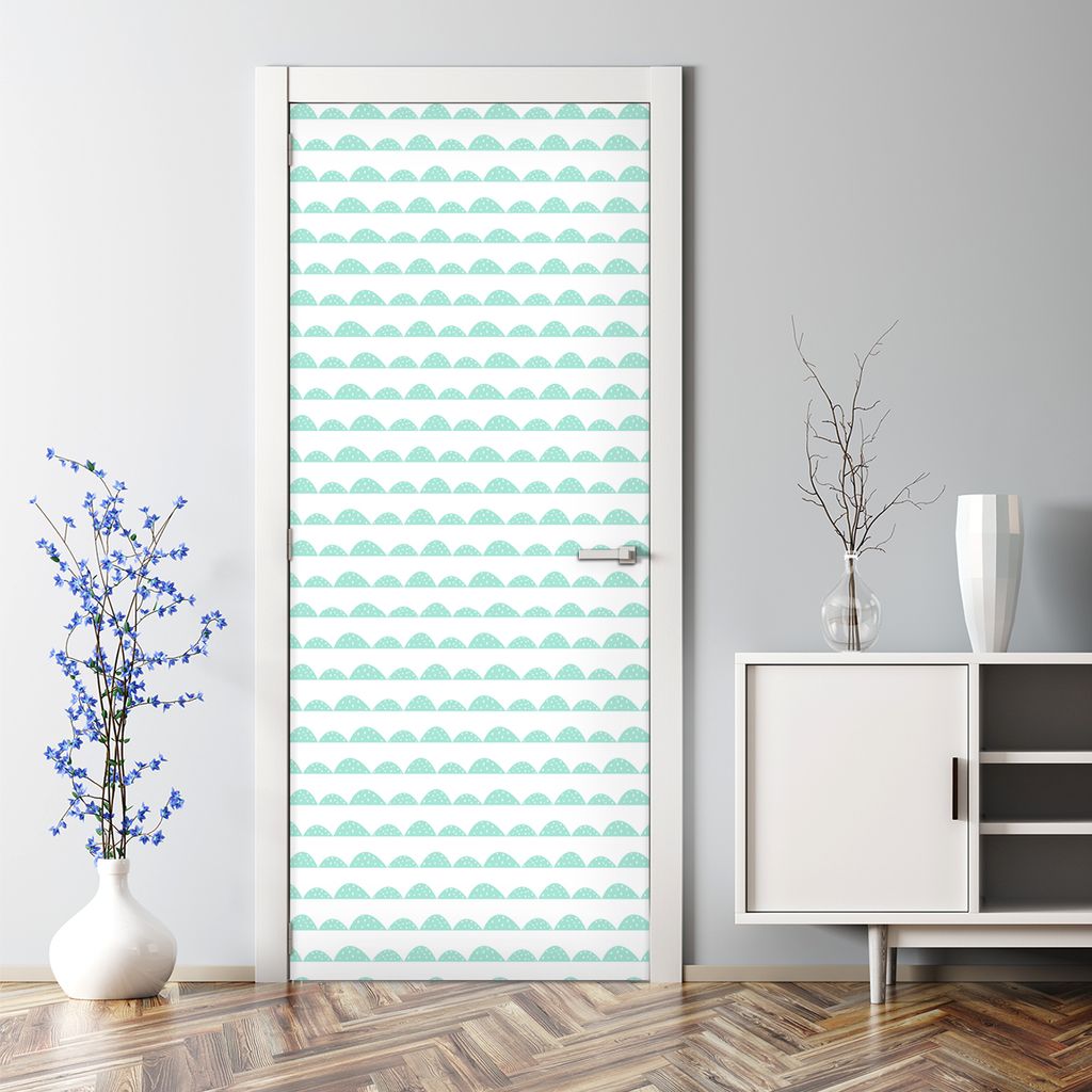 Dekorative Aufkleber selbstklebend Klebefolie Wandaufkleber Türposter Punkte blau und weiß 85 x 200 cm