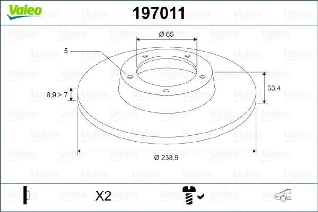 Réparation freinage arrière Golf 4 et Audi A3 avec disque Valeo 197011