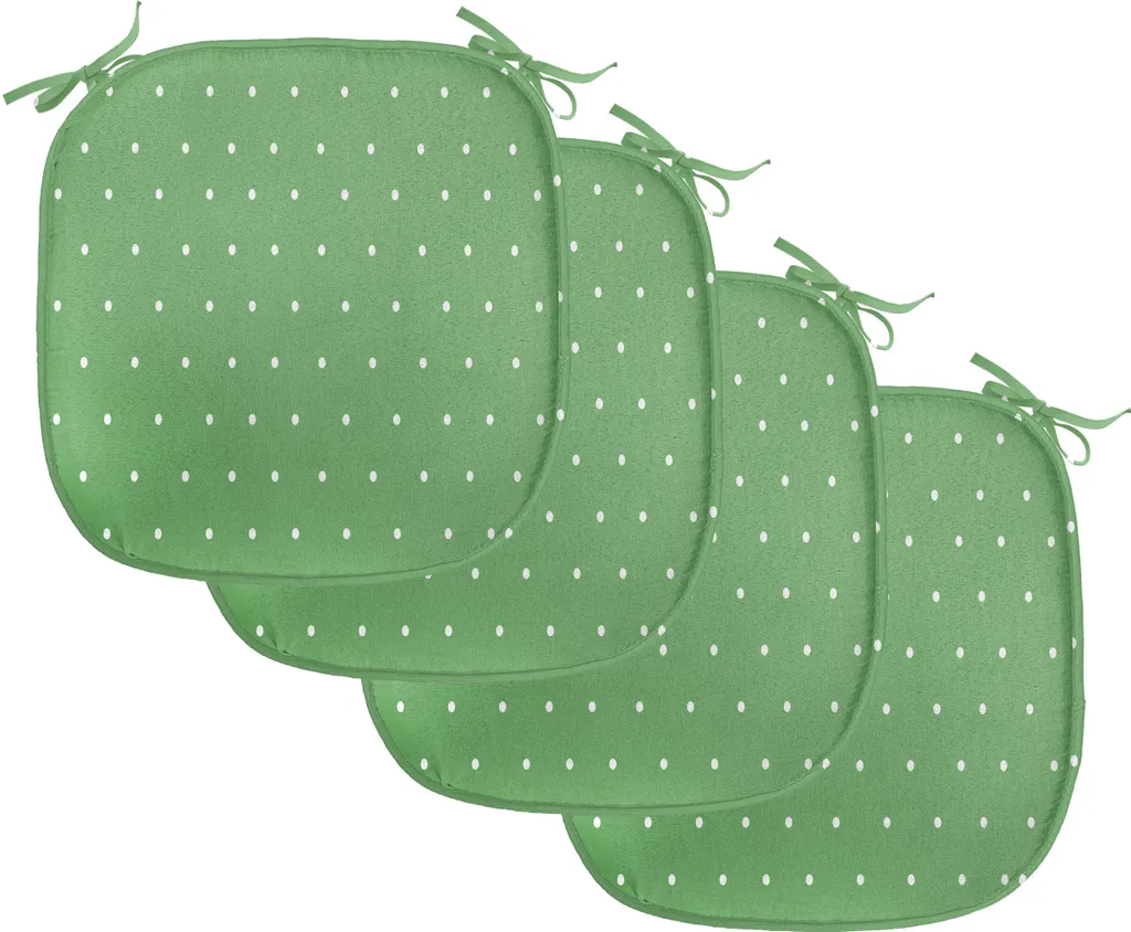 Set 4 Cuscini Verde Retrò per Sedie Cucina 40x40 Impermeabili