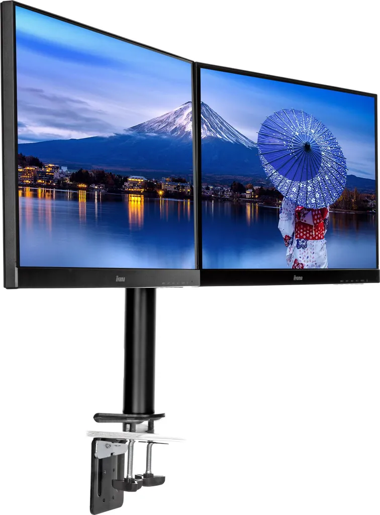 Support de Bureau Double Moniteur IIYAMA pour Gagner de la Place