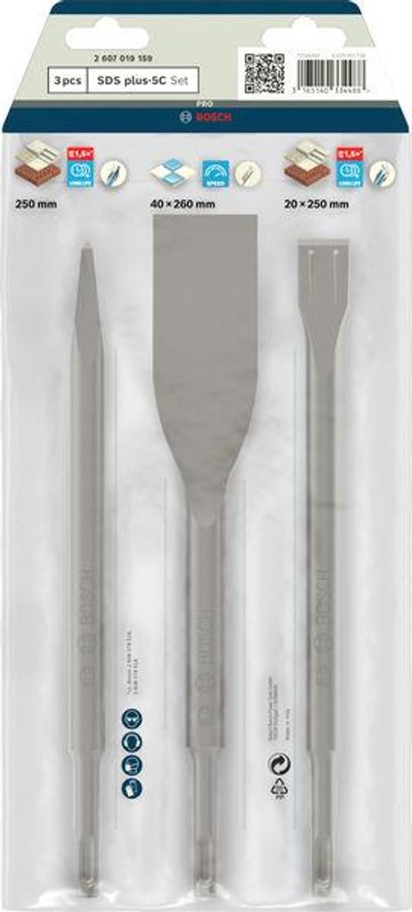 PRO SDS plus-5C Meißelset, 0; 40; 20x250; 260; 250 mm, Produktbild 