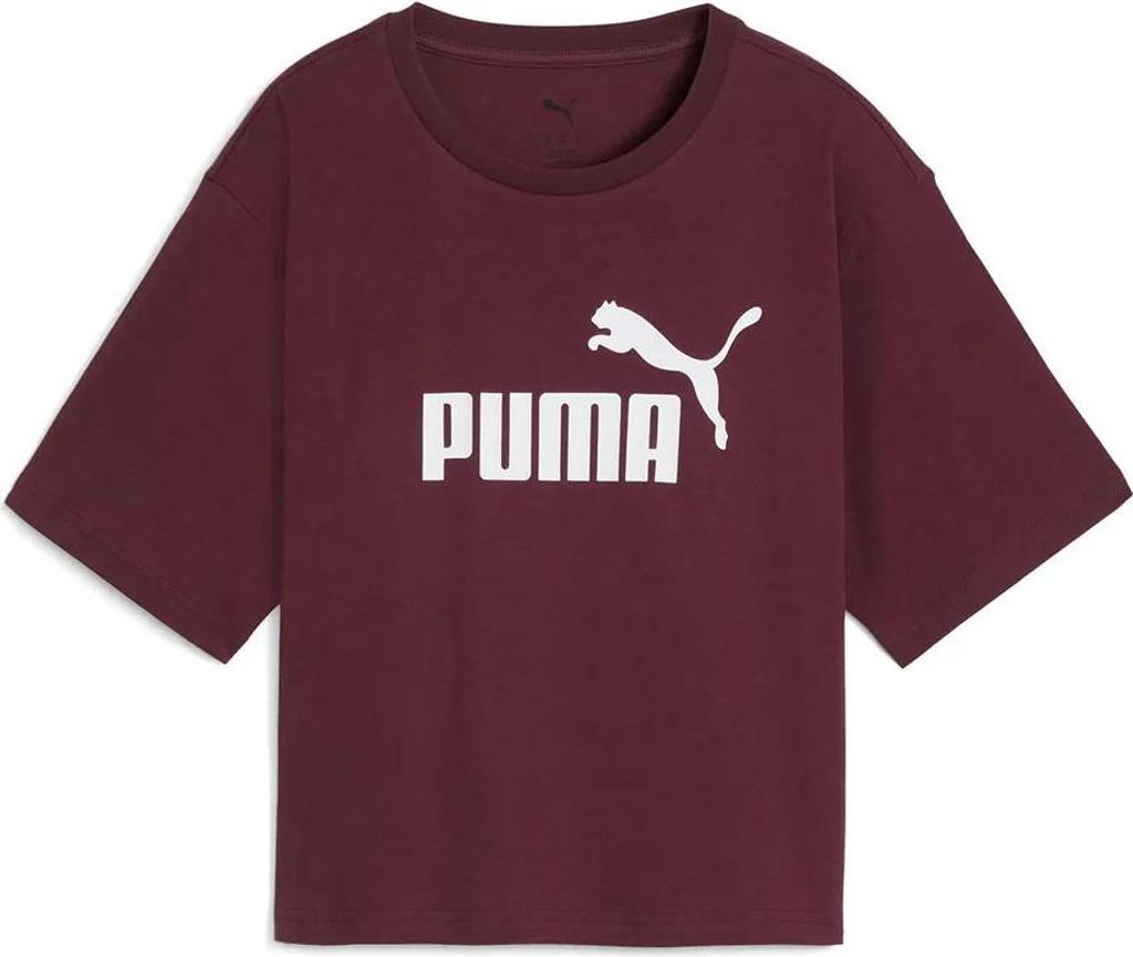 Puma Ess No 1 Logo Cropped Kurzarm-t-shirt Lila S Damen Lila S