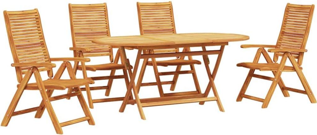 Garten Essgruppe 5 pcs Braun Massivholz Akazie