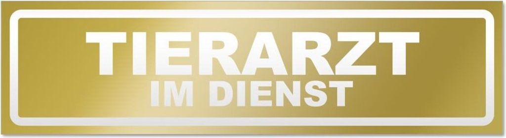 Kiwistar Tierarzt im Dienst invertiert Magnetschild Schild magnetisch - 60cm Gold - Magnetfolie für Auto PKW Kfz