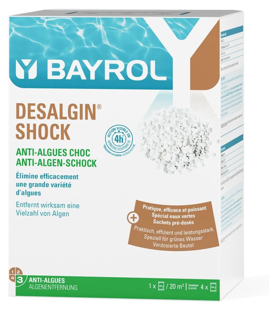 BAYROL Desalgin SHOCK 1,6 kg Anti-Algenmittel in Form von Chlorgranulat | Dose (1600 g)