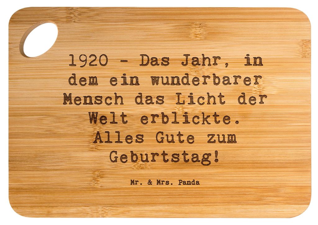 Mr. & Mrs. Panda Schneidebrett Spruch 1920 Geburtstag - Transparent - Geschenk, snackbrett, Frühstücksbrett, Feier, wunderbarer Mensch, Geburtsja...
