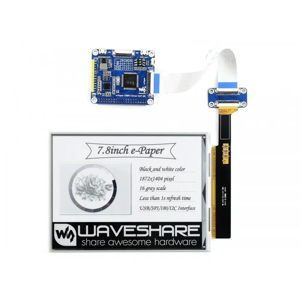 Écran ePaper 7.8 pouces sans Reflets pour Projets Raspberry Pi Autonomes - 2