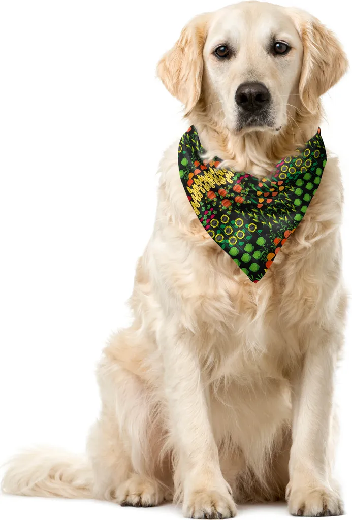 Bandana Pet ABAKUHAUS 40x40cm | Stampa Botanica Agricola Multicolore