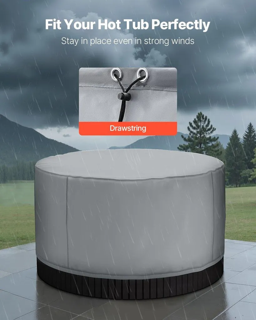 Bâche spa rond 2000x850mm imperméable et résistante aux intempéries - 5