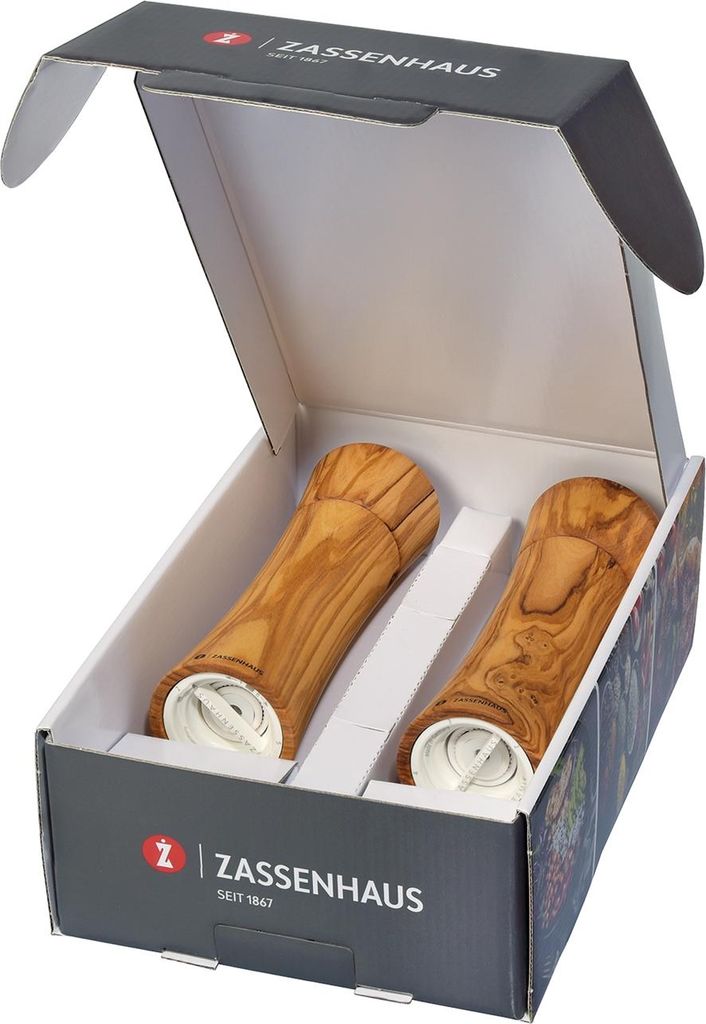 Zassenhaus Mühlen-Set FRANKFURT 18 cm Olivenholz Produktbild 