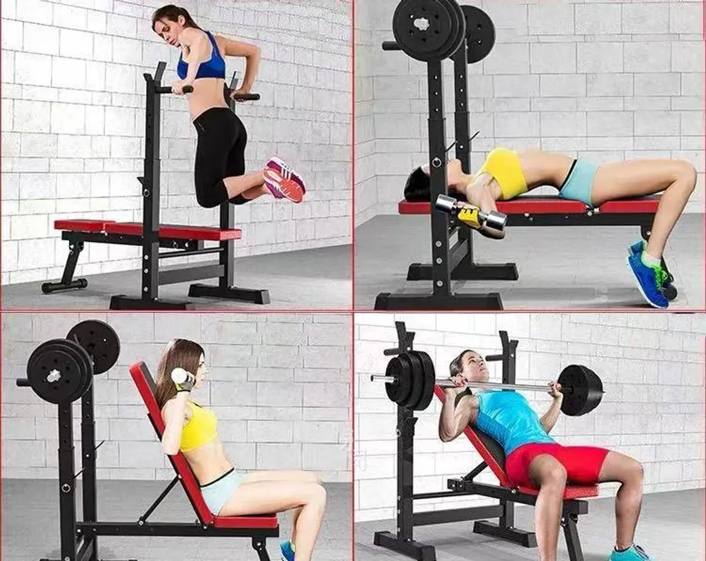 Banc de musculation inclinable et déclinable avec structure en acier