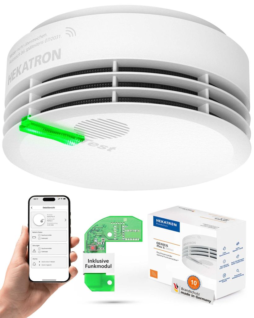 Hekatron Genius Plus X – bezprzewodowy detektor dymu z Zdjęcie produktu 