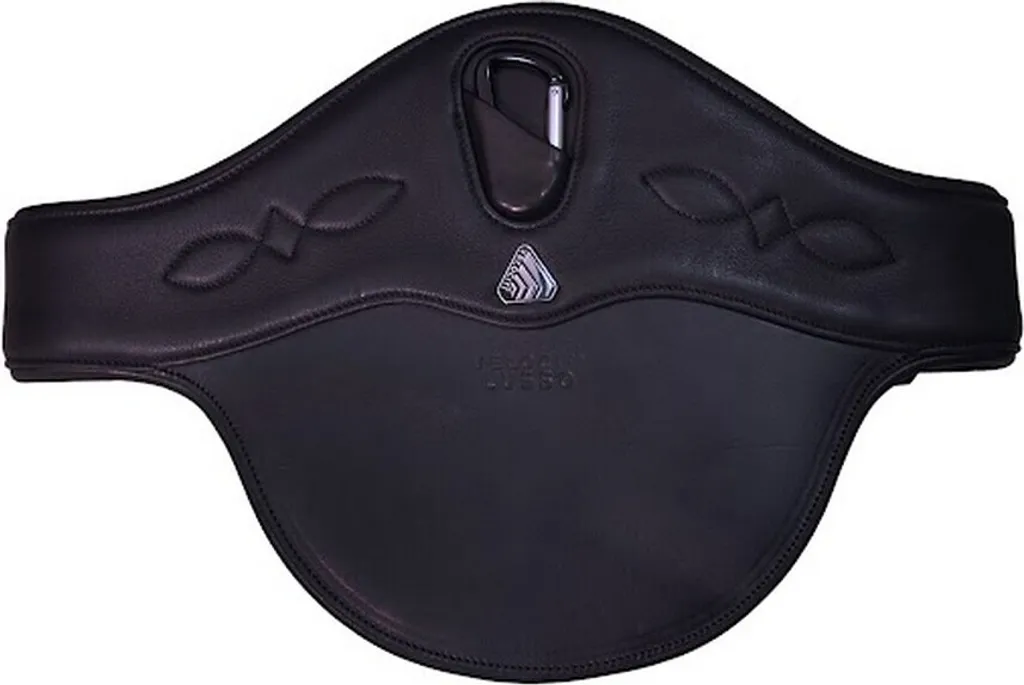 Ceinture Cuir Noir Velociti Lusso avec Crampons et Finition ER1524 Pro