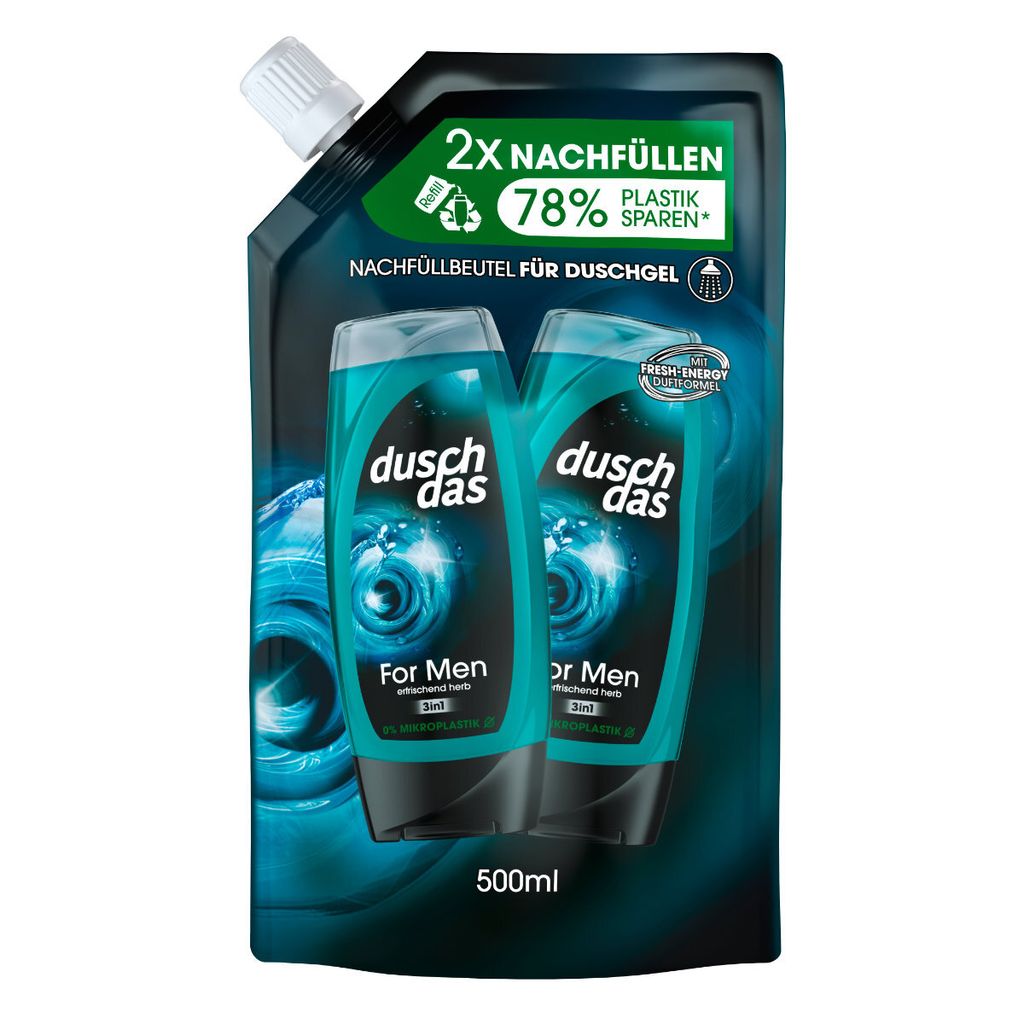 Duschdas for Men Nachfüller 3 in 1 Duschgel und Shampoo 500 Produktbild 
