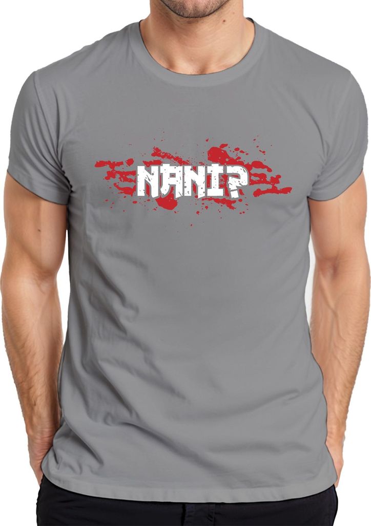 NANI? Anime Manga Ästhetik Otaku Japan Meme Gaming Japanisch Herren T-Shirt, Grau, XXL