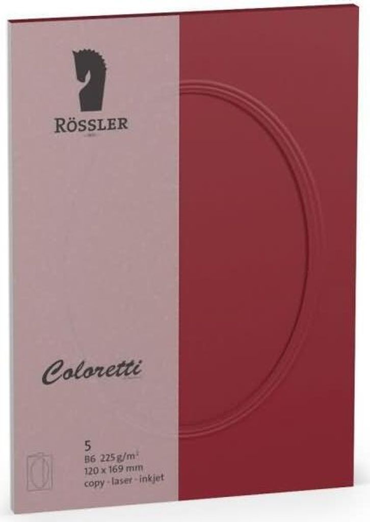 Passepartoutkarte Coloretti B6 oval VE=5 Stück Rosso Produktbild 