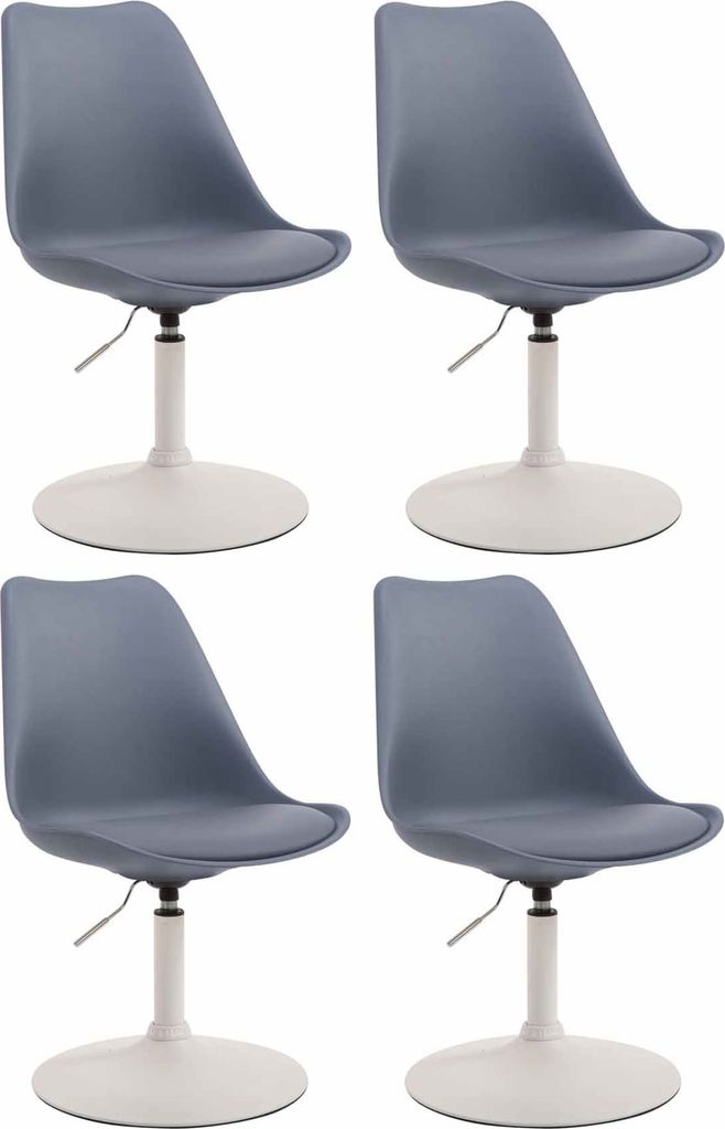 4er Set Esszimmerstühle HLO-CP15 Kunststoff grau