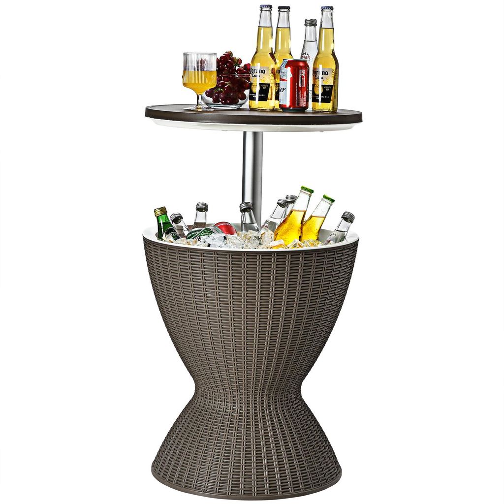 COSTWAY Table de jardin 3 en 1 30L Glacière Tabouret Image du produit 