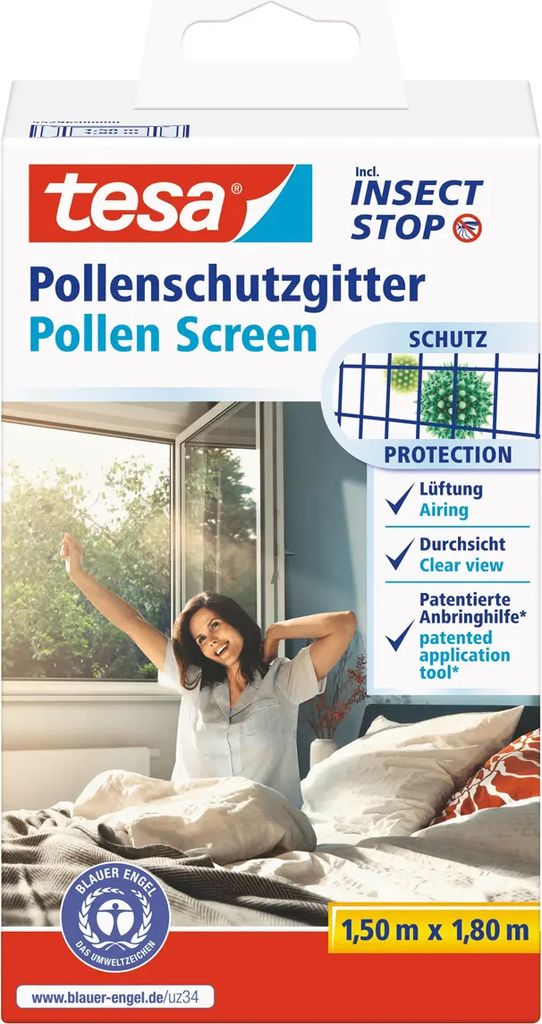 tesa Pollenschutz-Gitter 1.5m x 1.8m anthrazit Obrázek produktu 