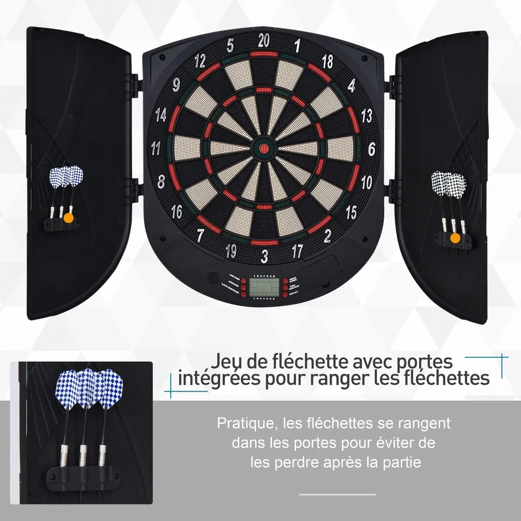 Cible fléchettes électronique pour soirée entre amis jusqu'à 8 joueurs