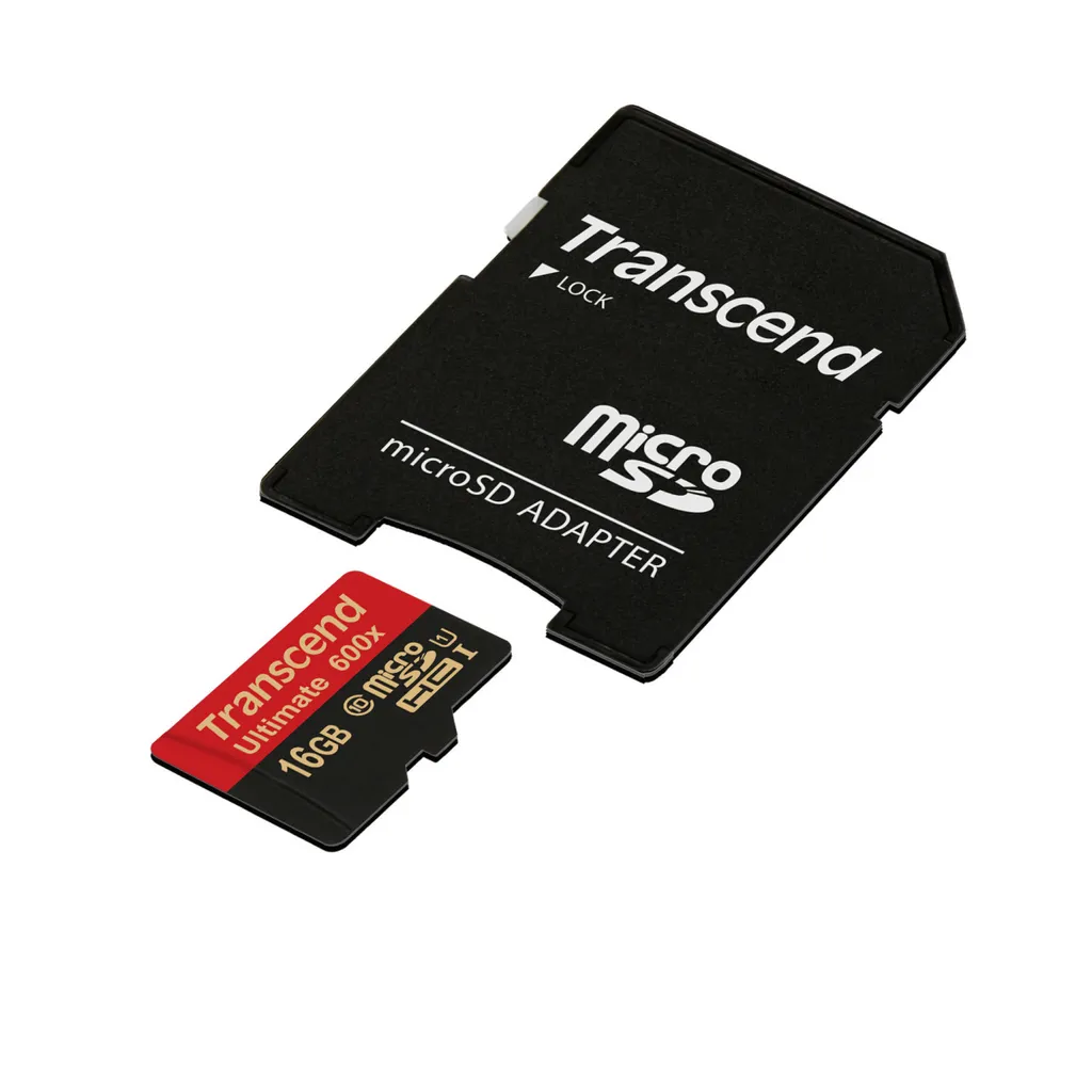 Transcend MicroSDHC 16GB MLC 600x Class 10 UHS-I Ultra Rapide + Support