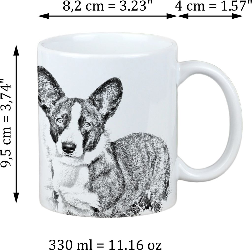 Cardigan Welsh Corgi - Tasse mit Hund, fröhliche Tasse für Hundeliebhaber, personalisiertes Geschenk der Marke Art-Dog