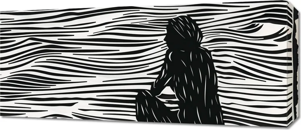 Tableau Image 70 x 30 cm Lignes de fluide composées - Toile Déco Moderne
