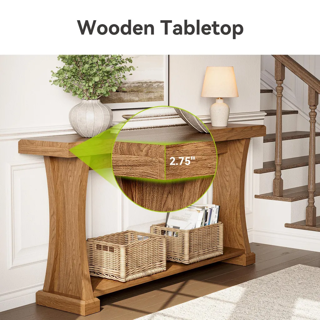 Tribesigns Table console de 160 cm, meuble d'entrée industriel en bois