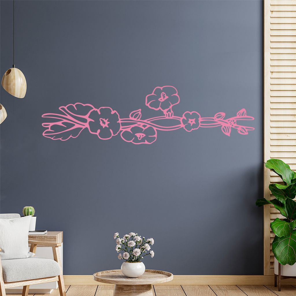 Kirschen - Pflanzen Wandtattoo in 6 Größen - Wandaufkleber Wall Sticker - Dekoration, Küche, Wohnzimmer, Schlafzimmer, Badezimmer