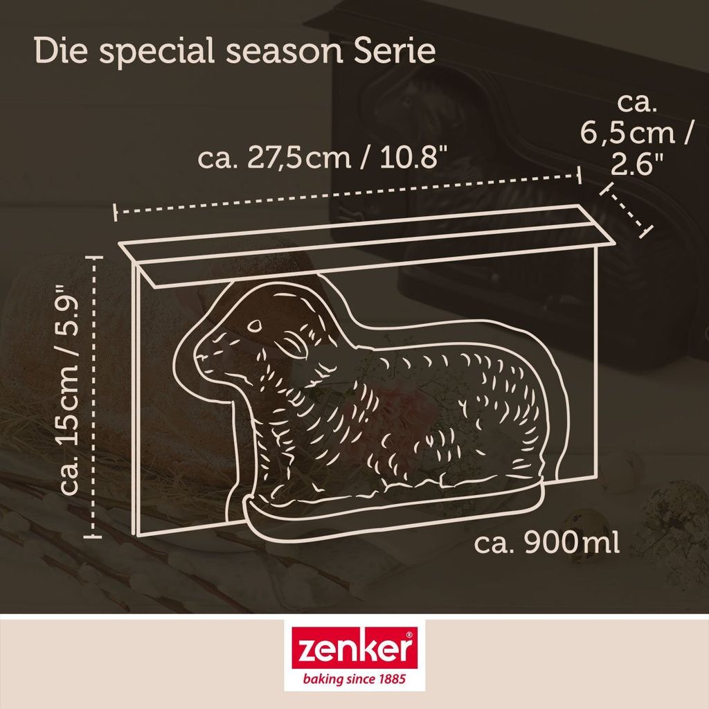Zenker Backform "Lamm" 1 l Volumen, antihaft-beschichtet Produktbild 4