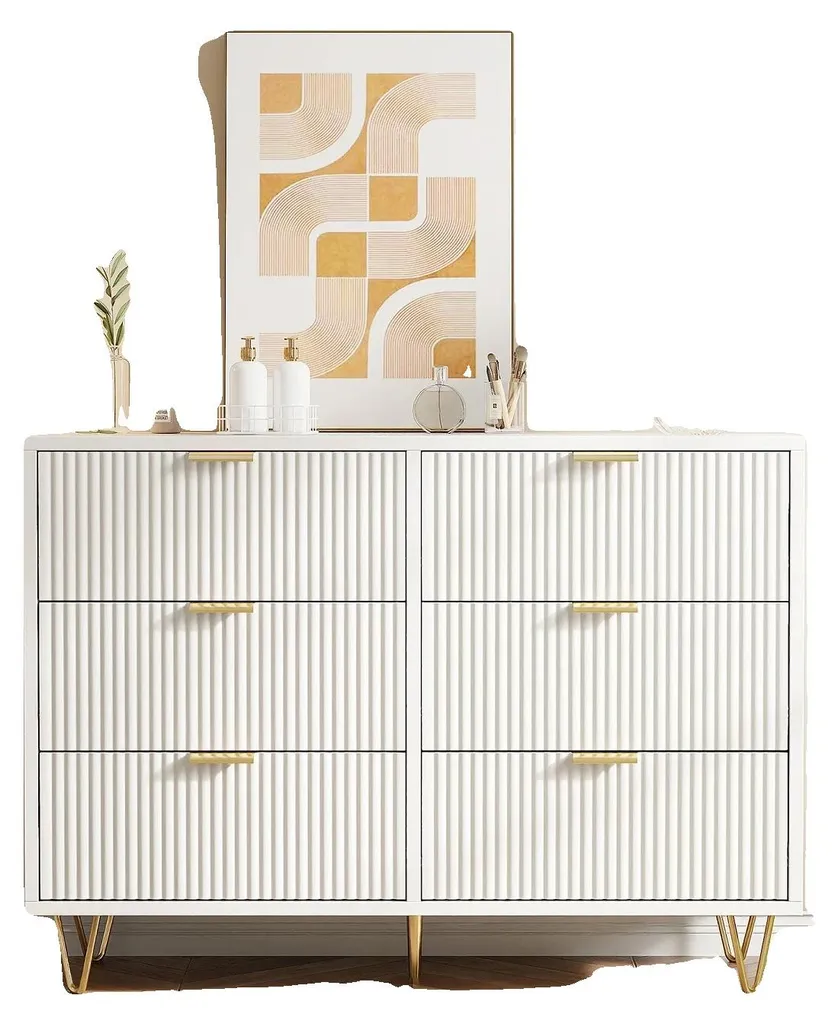 Commode 100 x 34 x 73 cm Blanc Mat - Meuble de Rangement Design Moderne