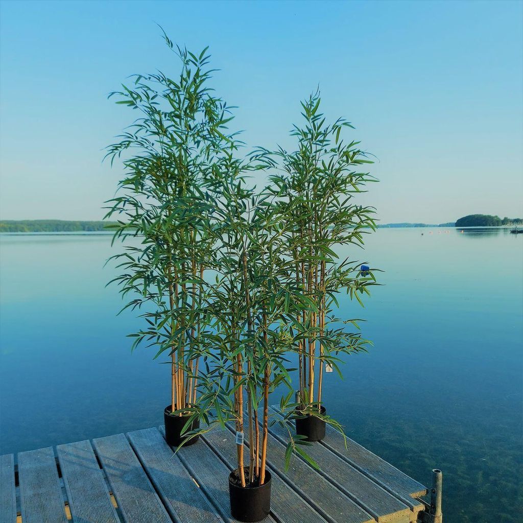 artplants.de Kunst Bambuspflanze PELSIMA, Natur Bambusstangen, 120cm - Künstlicher Bambus