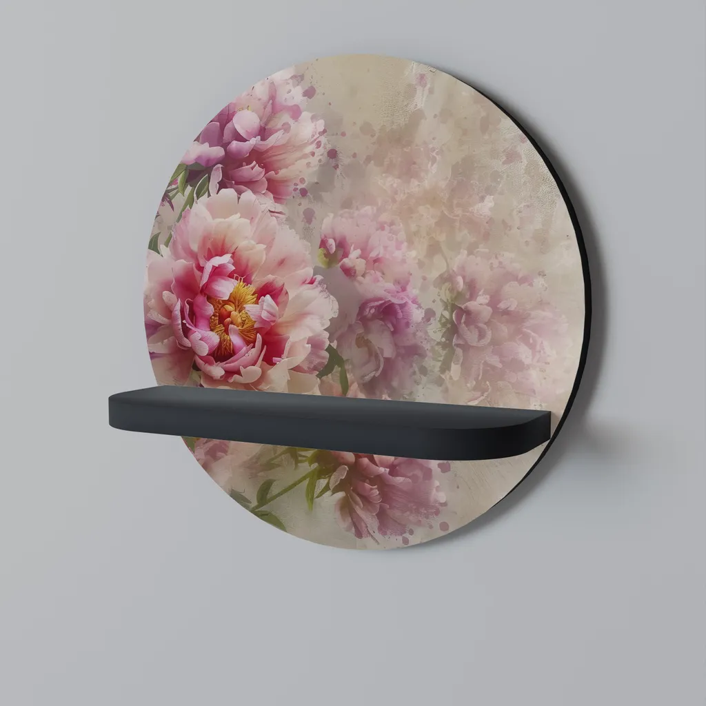 Mensola Sospesa Rotonda Nera in Metallo - Design Elegante 60cm