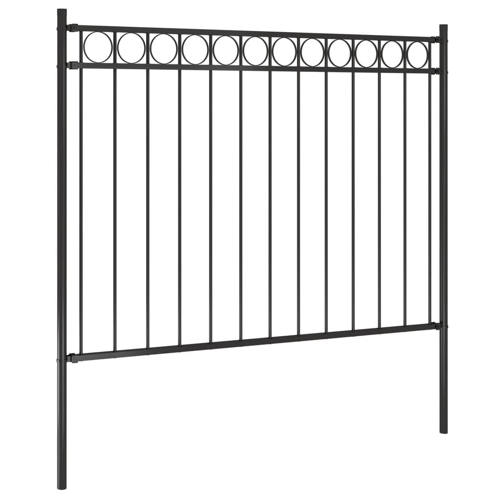 vidaXL Gartenzaun ASSEN Stahl 1,7 x 1 m Schwarz