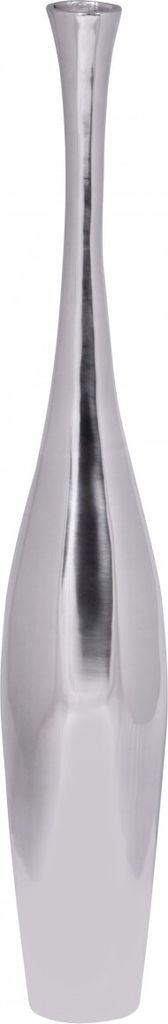 WOHNLING Deko Vase groß BOTTLE S Aluminium modern mit 1 Öffnung in Silber Hohe Alu Blumenvase handgefertigt Große Dekovase für Blumen