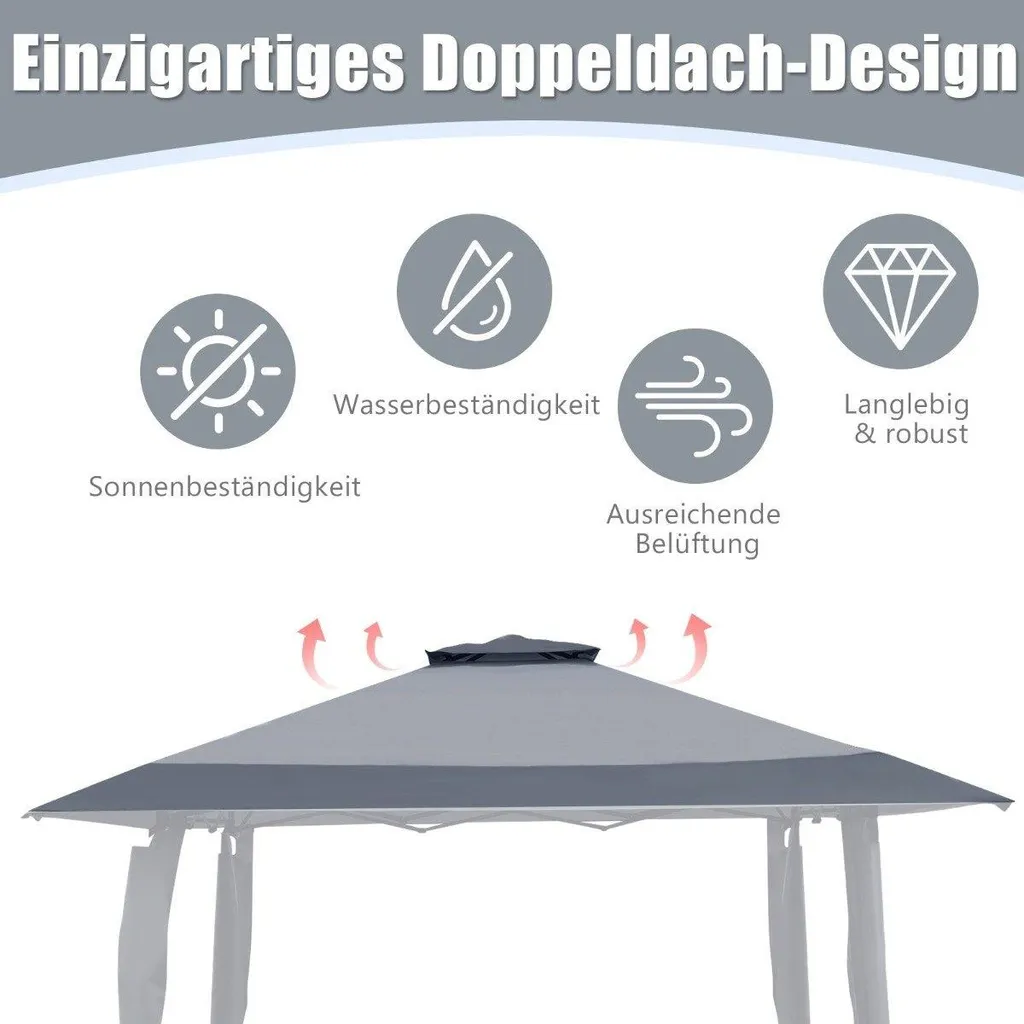 Abri de terrasse 4x4 m idéal pour réceptions et stands de marché - 3