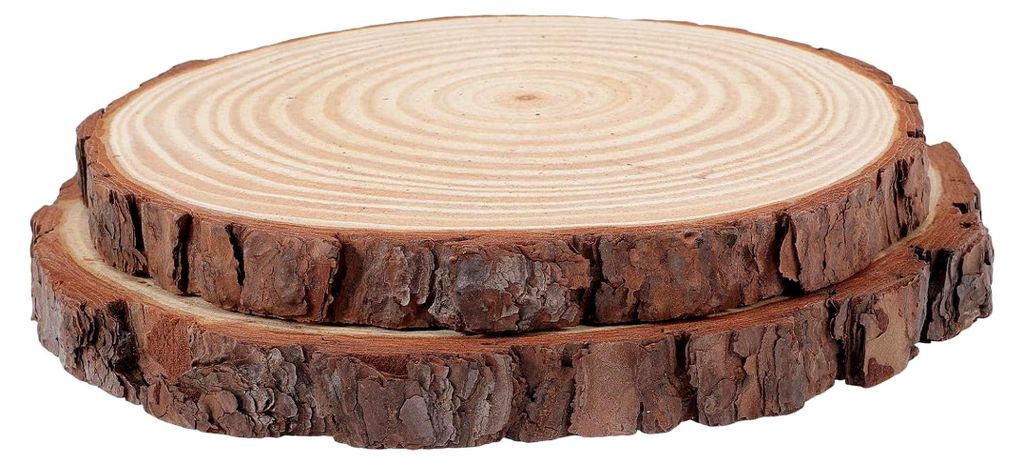 Runde Gartentrittsteine 2 Stück Holz Baumscheiben 2 cm Dicke für Garten Terrasse Außenbereich Gehweg Rasenpflaster