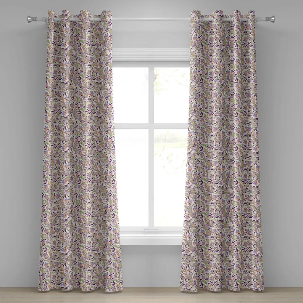 Set 2 Tende ABAKUHAUS Lavabili - Lillà e Violette 280x175 cm