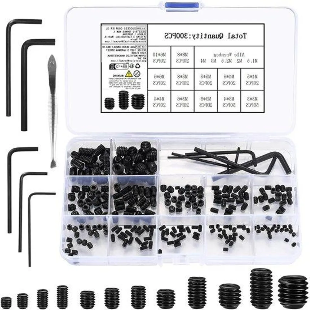 Kit vis sans tête pour réparer poignées et boutons de meubles - 300 pièces