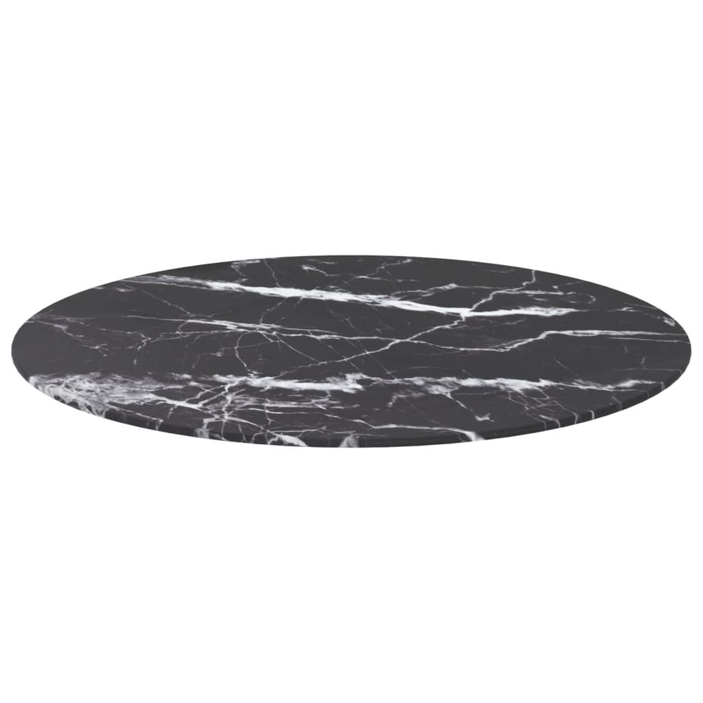 vidaXL Tischplatte Schwarz Ø70x0,8 cm Hartglas in Produktbild 