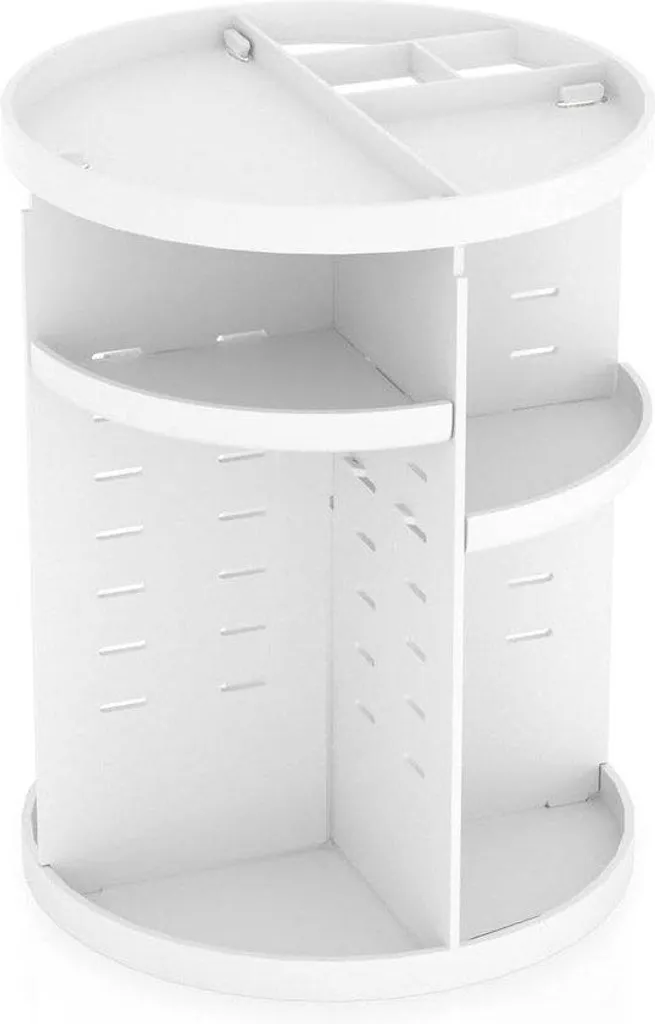 Support cosmétique rotatif pour salle de bain - Coiffeuse blanche 360°