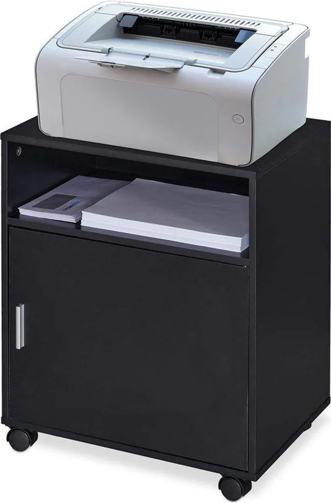 Meuble de classement bureau noir pour dossiers et archives - 3 niveaux