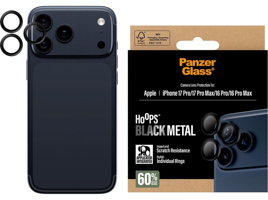 PanzerGlass ® Hoops® Kameraschutz Schwarz iPhone 17 Pro | Produktbild 