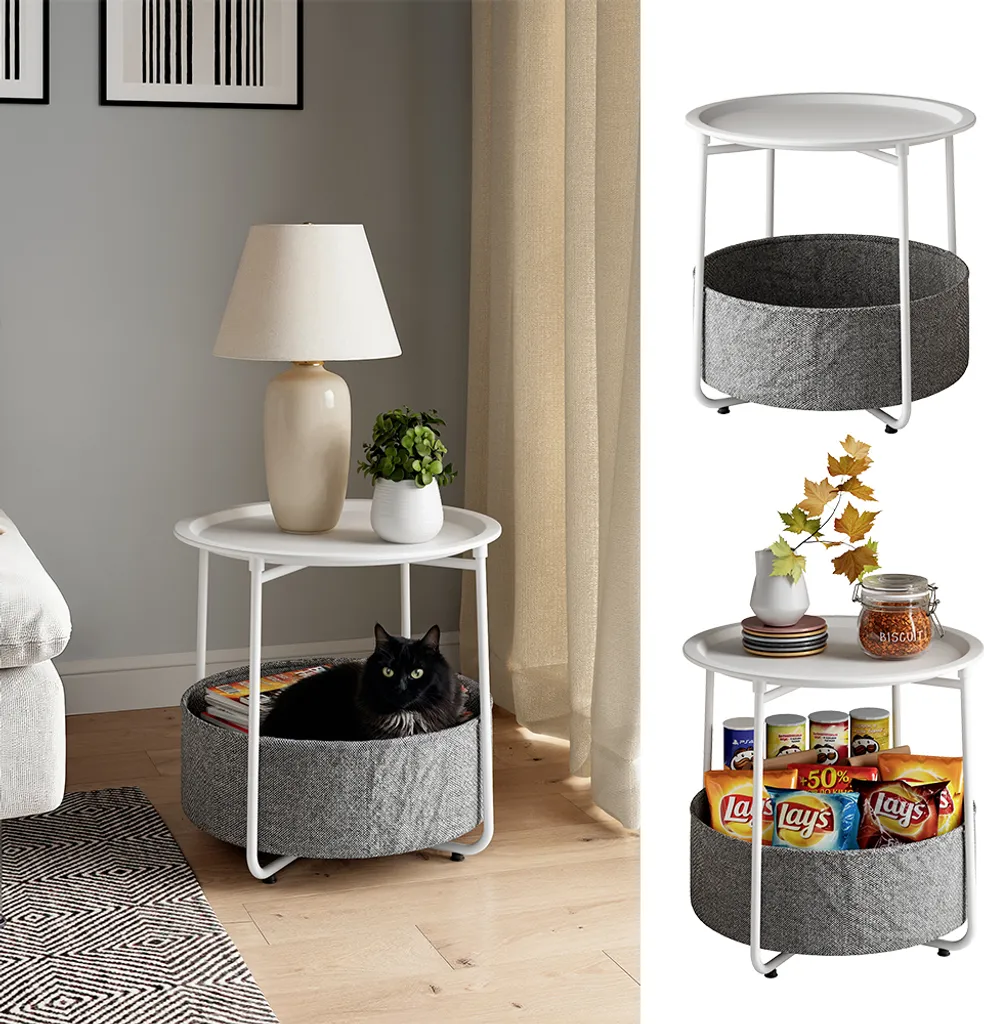 Table basse d'appoint blanche Vicco Liva idéale pour petits salons - 2